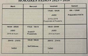Horaires 2025-2026